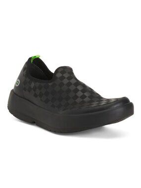 OOFOS Oomg Eezee LTD Black Checker Slip-On Low Recovery Shoes Women's 8 (New)